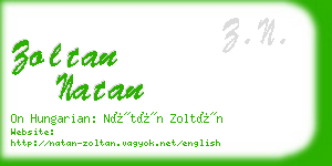 zoltan natan business card